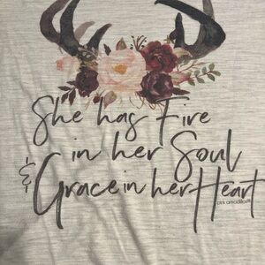 She Has Fire In Her Soul And Grace In Her Heart T Shirt Large